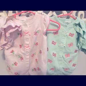Laura Ashley Rompers with bonnets